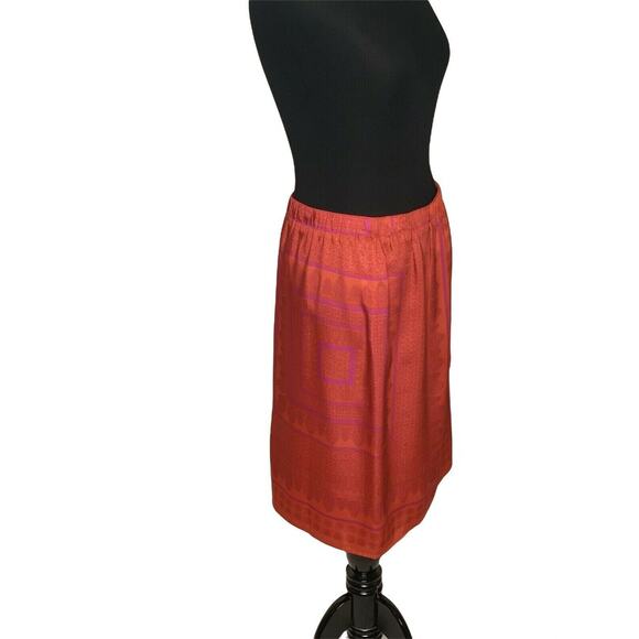 Ann Taylor Red Purple Silk Pull On Skirt 0 - Picture 7 of 11
